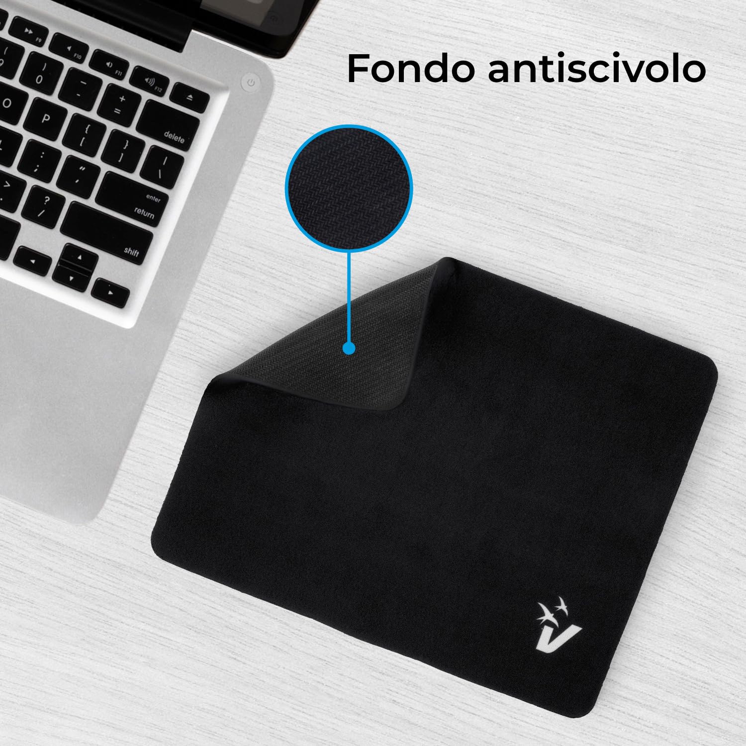 LAMAME Tappetino per mouse quadrato con stampa ananas con base in gomma antiscivolo e bordi cuciti