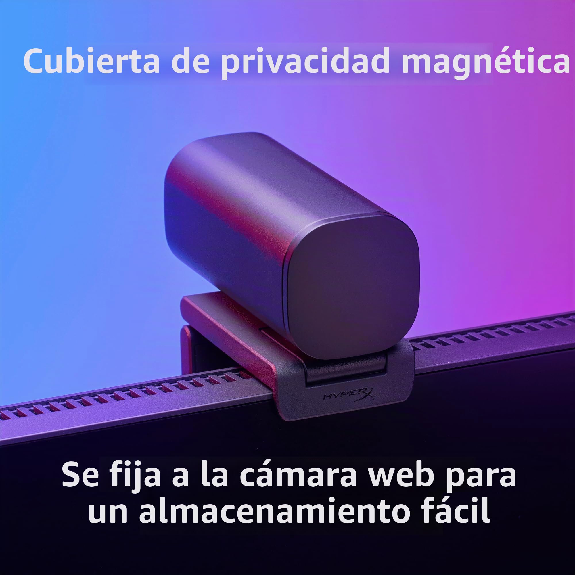 HyperX Vision S - Webcam para Streaming y creacion de Contenido, 4K a 30fps, FHD 1080p a 60fps, Youtube, Gaming Twitch, PC/Mac, Negro