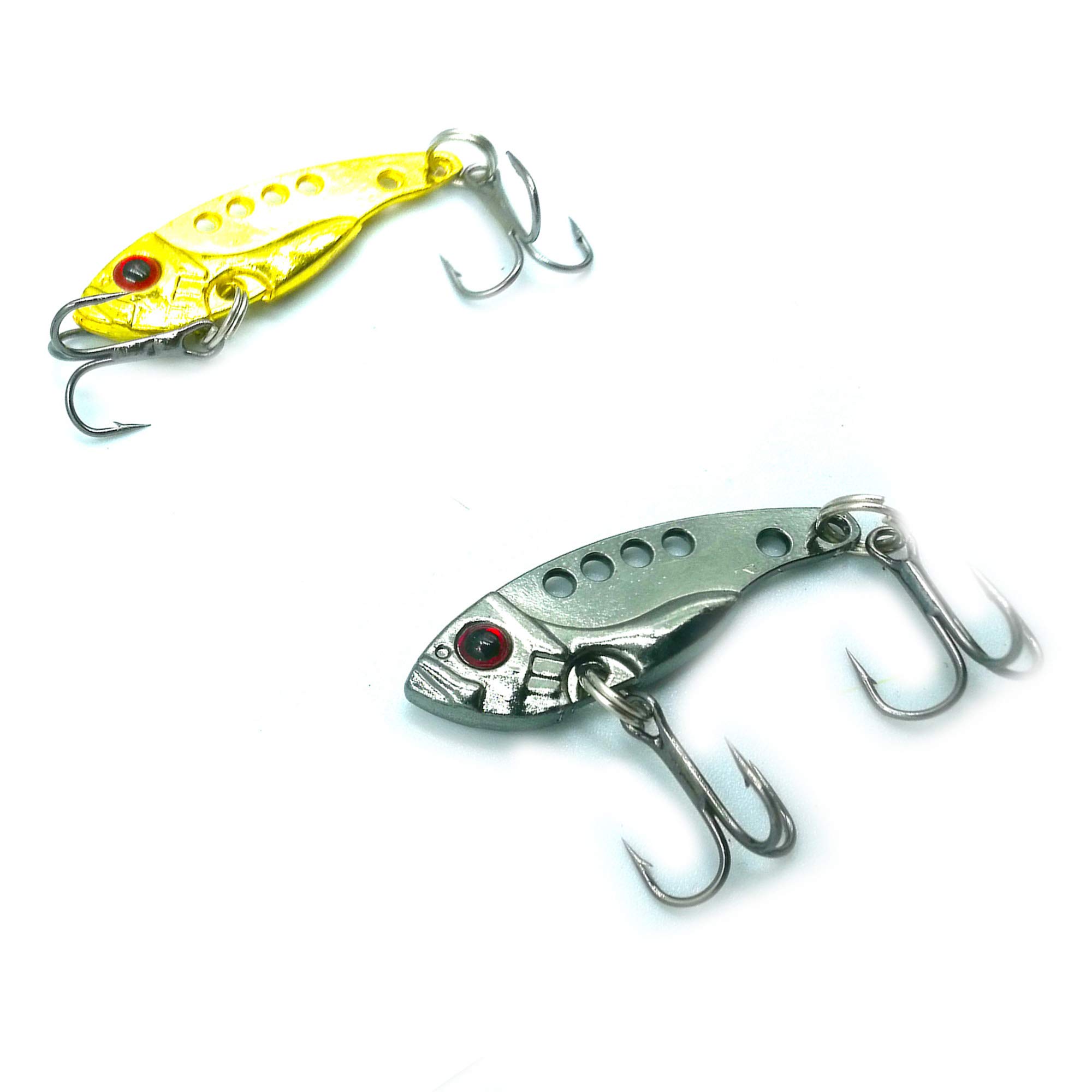 LENPABY 8 Leurres VIB Métalliques – Spinner, Crankbait, Yeux 3D, Hameçons Triples Pénétrants