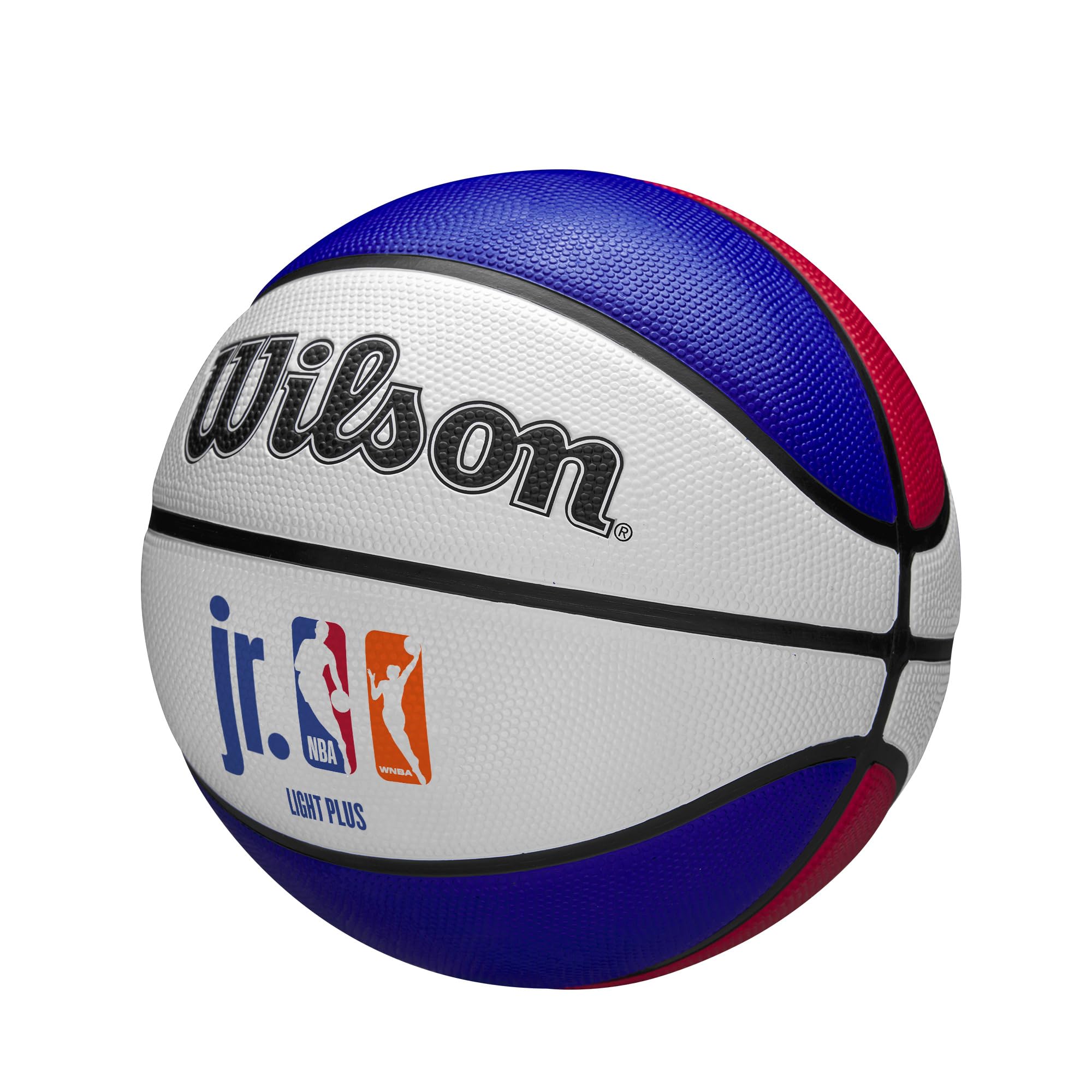 Wilson Basketball, Jr. NBA WNBA DRV Light, Outdoor und Indoor, Größe: 5, Blau/Rot/Weiß