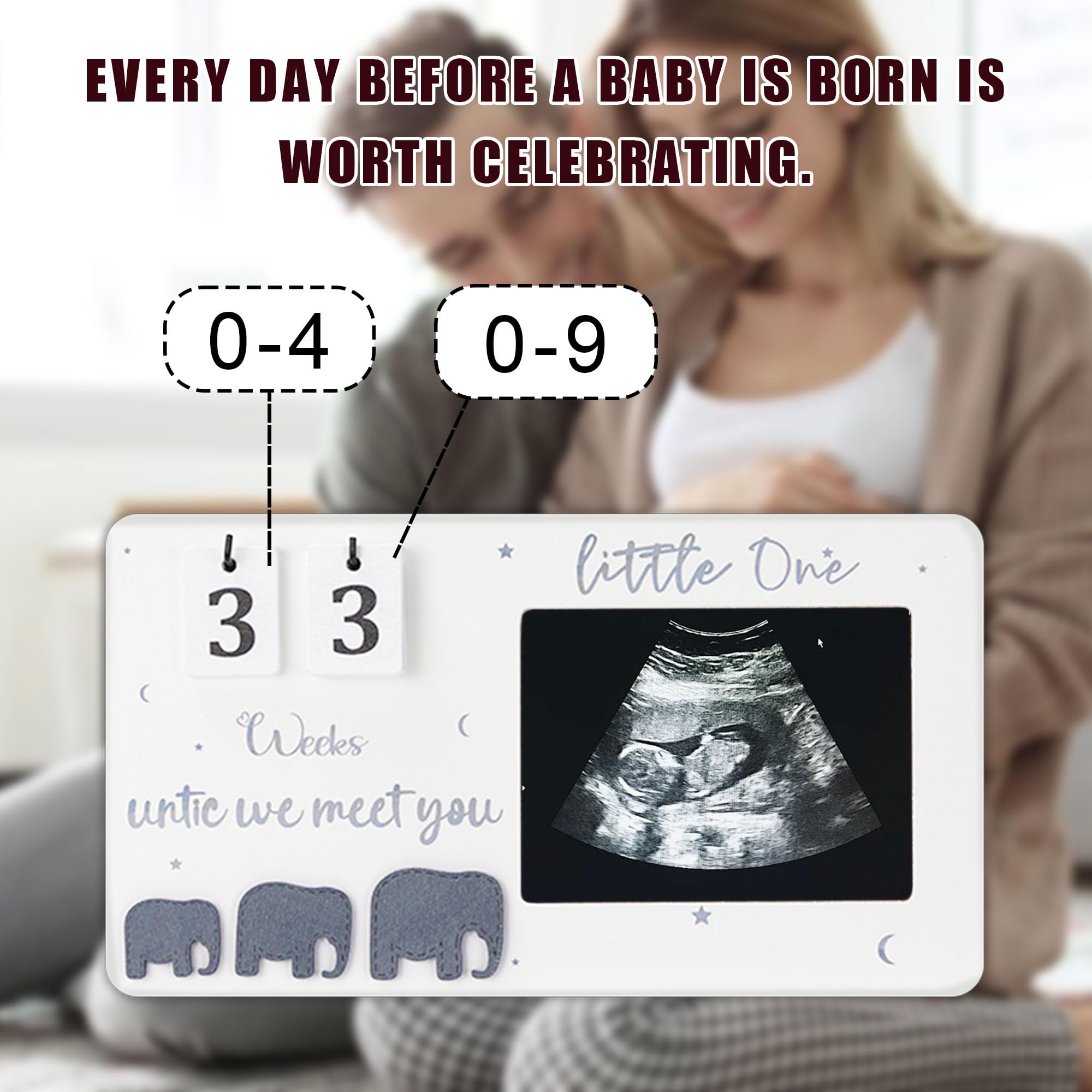 Baby Scan Photo Frames, Baby Ultrasound Photo Frame with Countdown Weeks, Mum to be Gifts, Pregnancy Announcement Gifts - Image 4