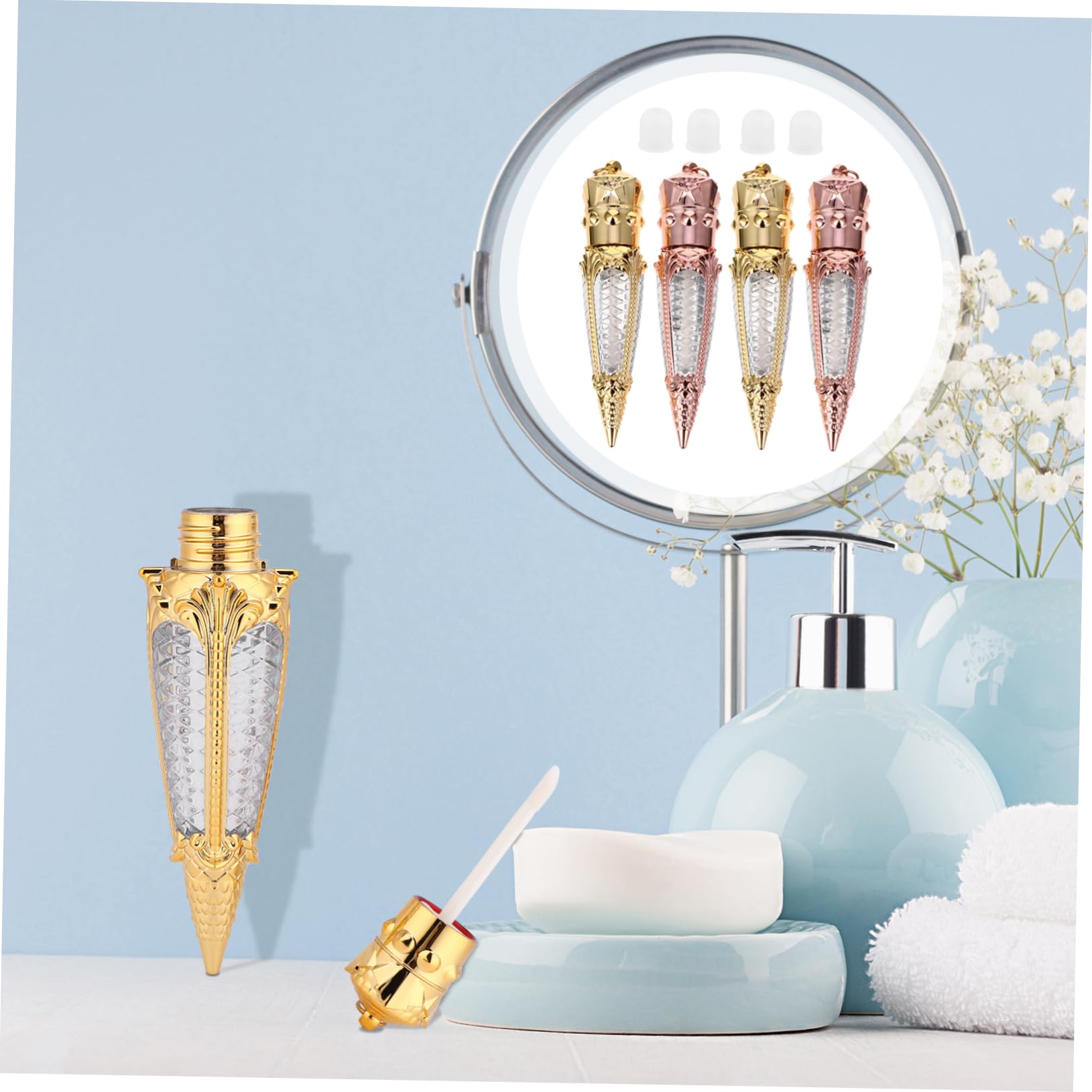 TOPPERFUN 10stücke Radieschenform Lipgloss-behälter aus Leere Lippenstift-unterflasche Nachfüllbare Lippenstifthülse für Lipgloss Lippenöl und Mehr Auslaufsicher und Handlich