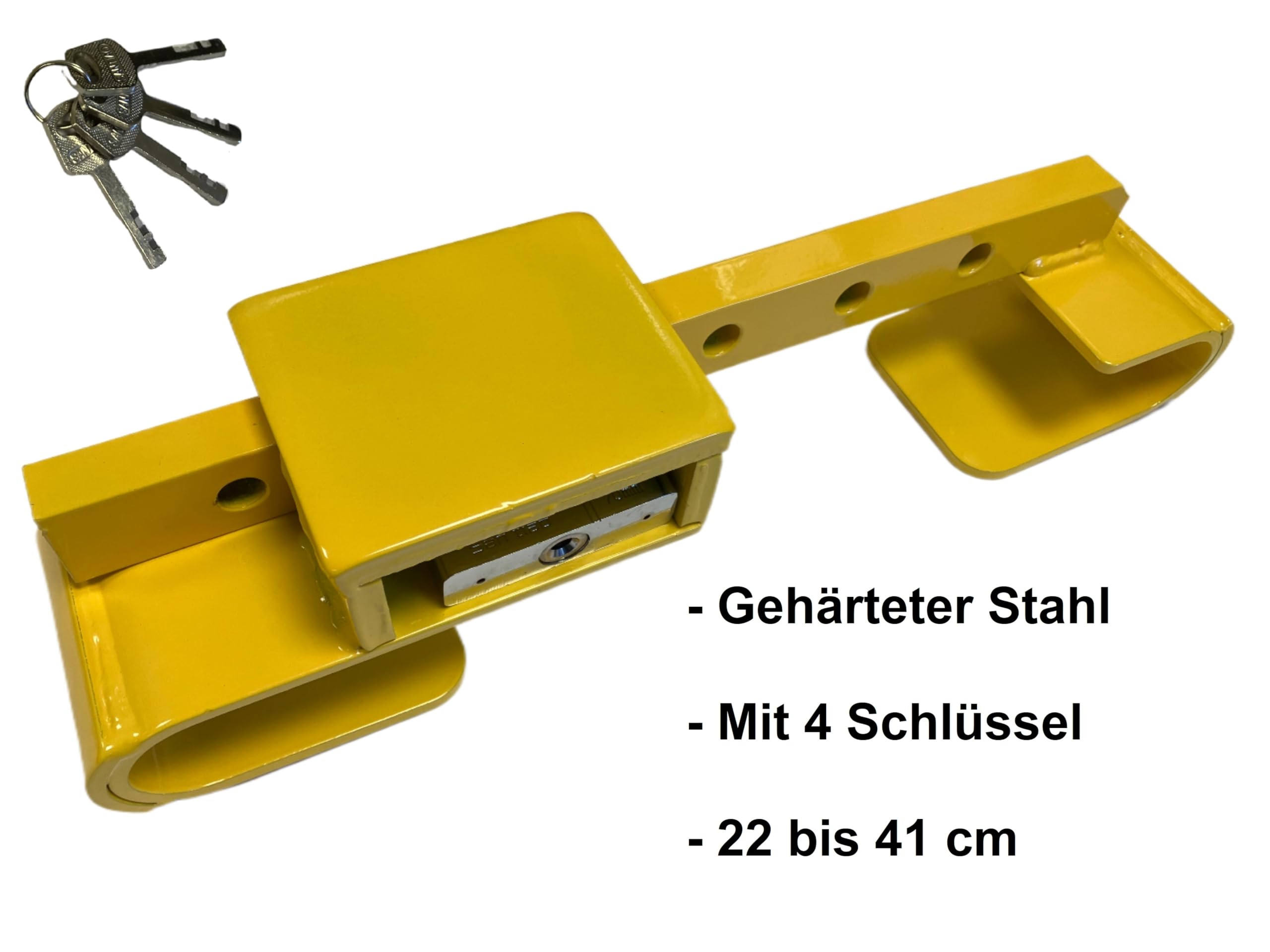 IWH Containerschloss aus gehärtetem Stahl | 019801 |Diebstahlschutz | inkl. 4 Schlüssel | Türstangenabstände von 22 cm bis 41 cm