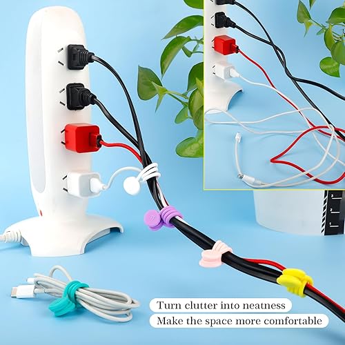 Miniatura 7 de Bridas magnéticas para cables, organizadores de cables magnéticos de silicona reutilizables para agrupar, clips de refrigerador, marcadores de