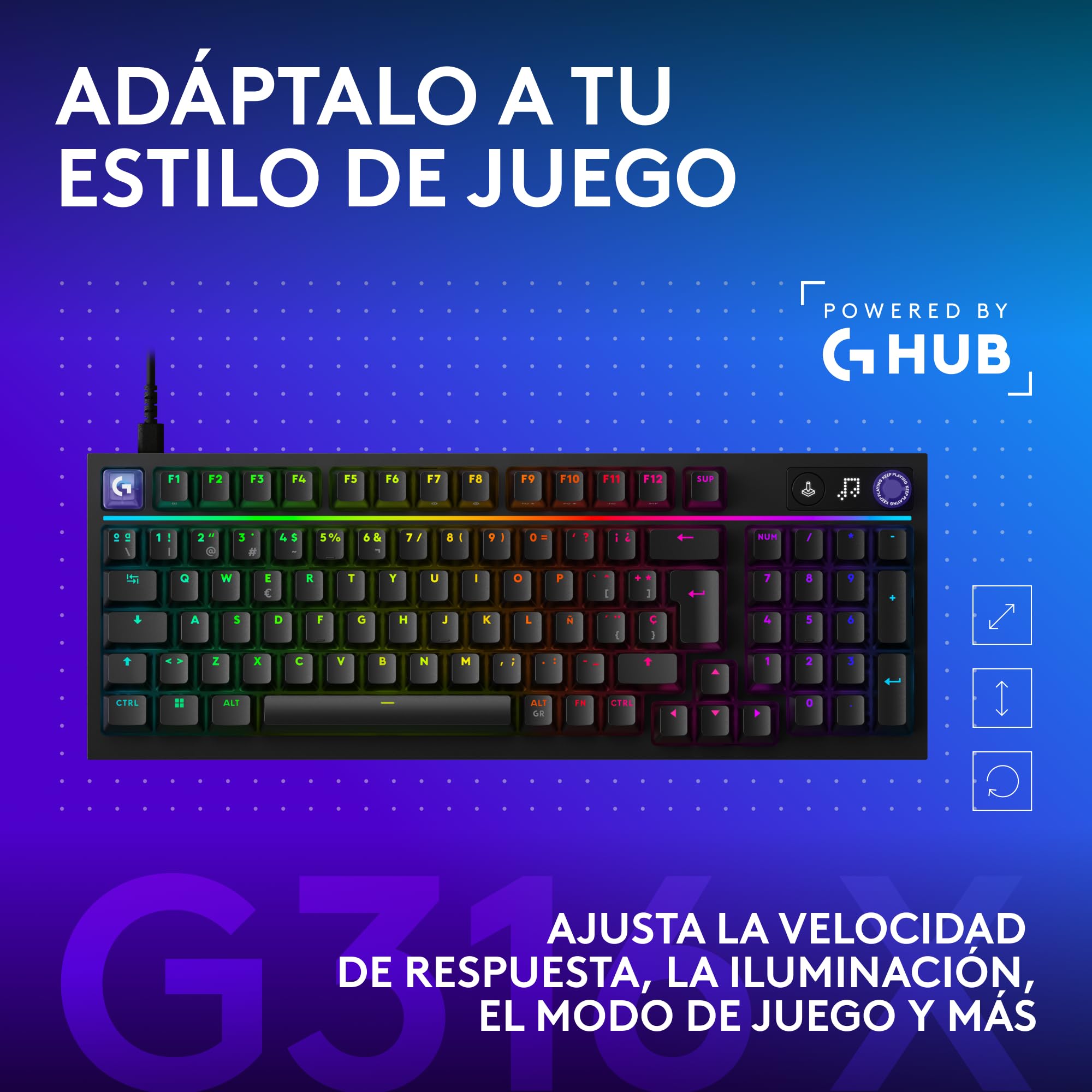 Logitech G G316 X 98 Teclado Gaming (ES) + G305 X Superlight Ratón - Negro