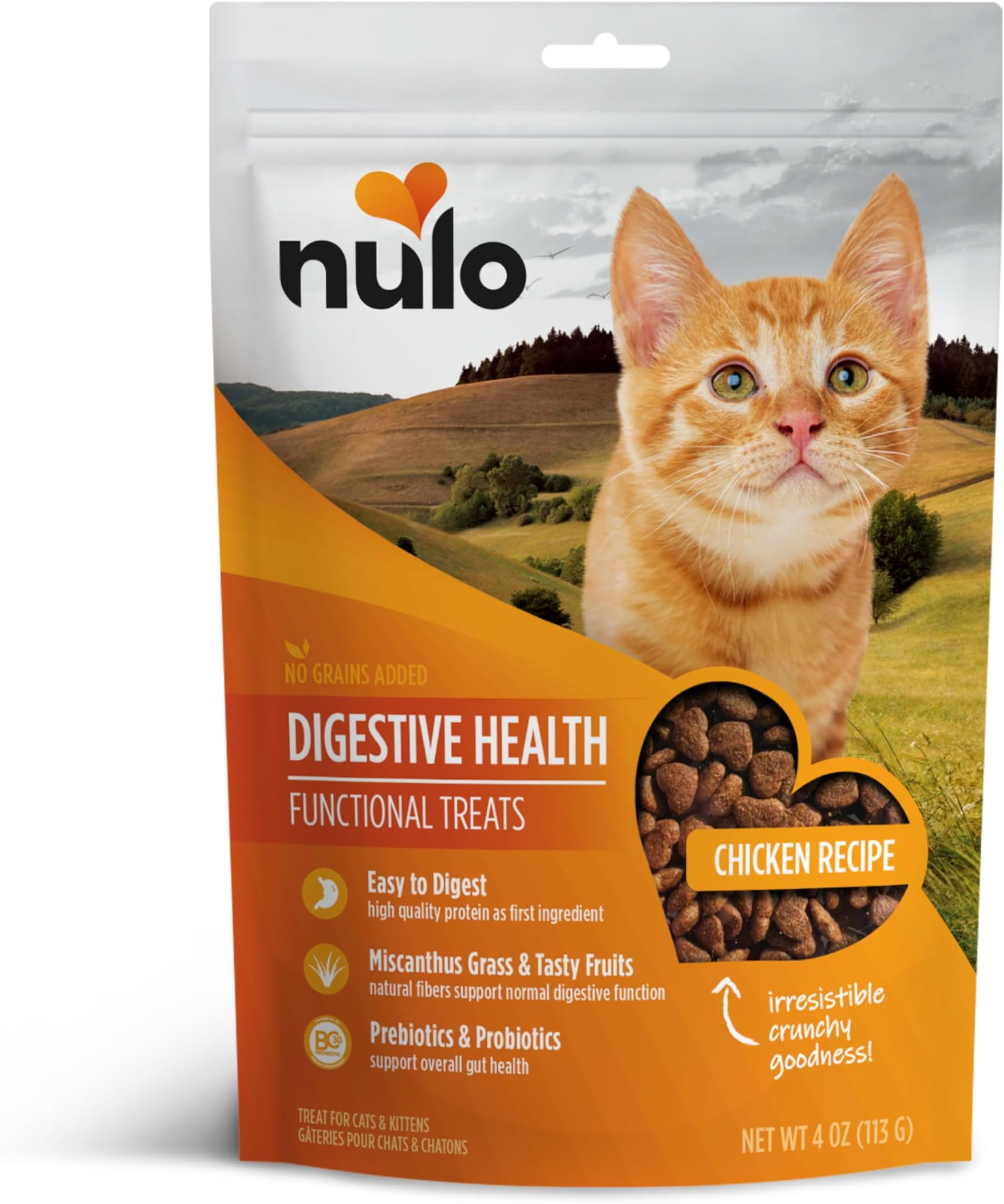 Nulo Digestive Health Functional Treats Grain-Free with BC30 Probiotic Chicken Recipe for Cats & Kittens 4oz