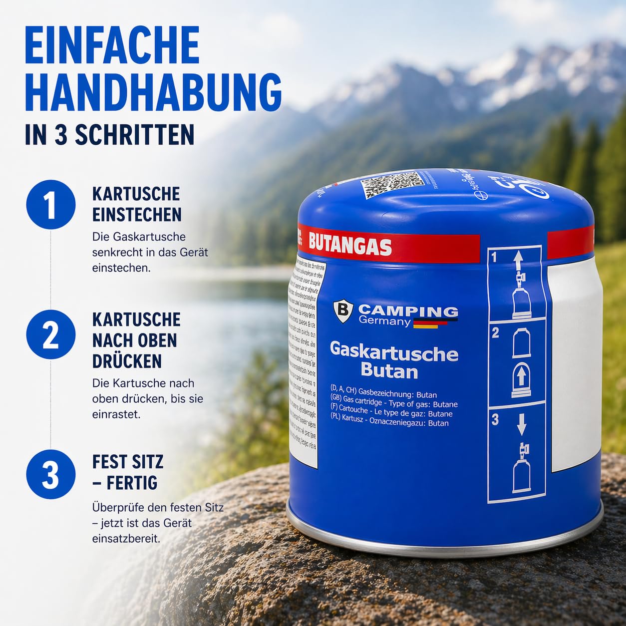 Magnum® 12x Gakartuschen [190 g ] Gaskartuschen ideal für Campingkocher, Lötbrenner und co- Gaskartuschen mit Sicherheitsventil (12 x 190 g)