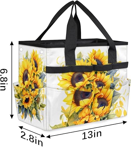 Miniatura 3 de Sun Flowers Garden Tool Tote Bag for Women Men Gardening Tool Storage Bags with 10 Pockets Standable Garden Home Tool Kits Organizer for Indoor