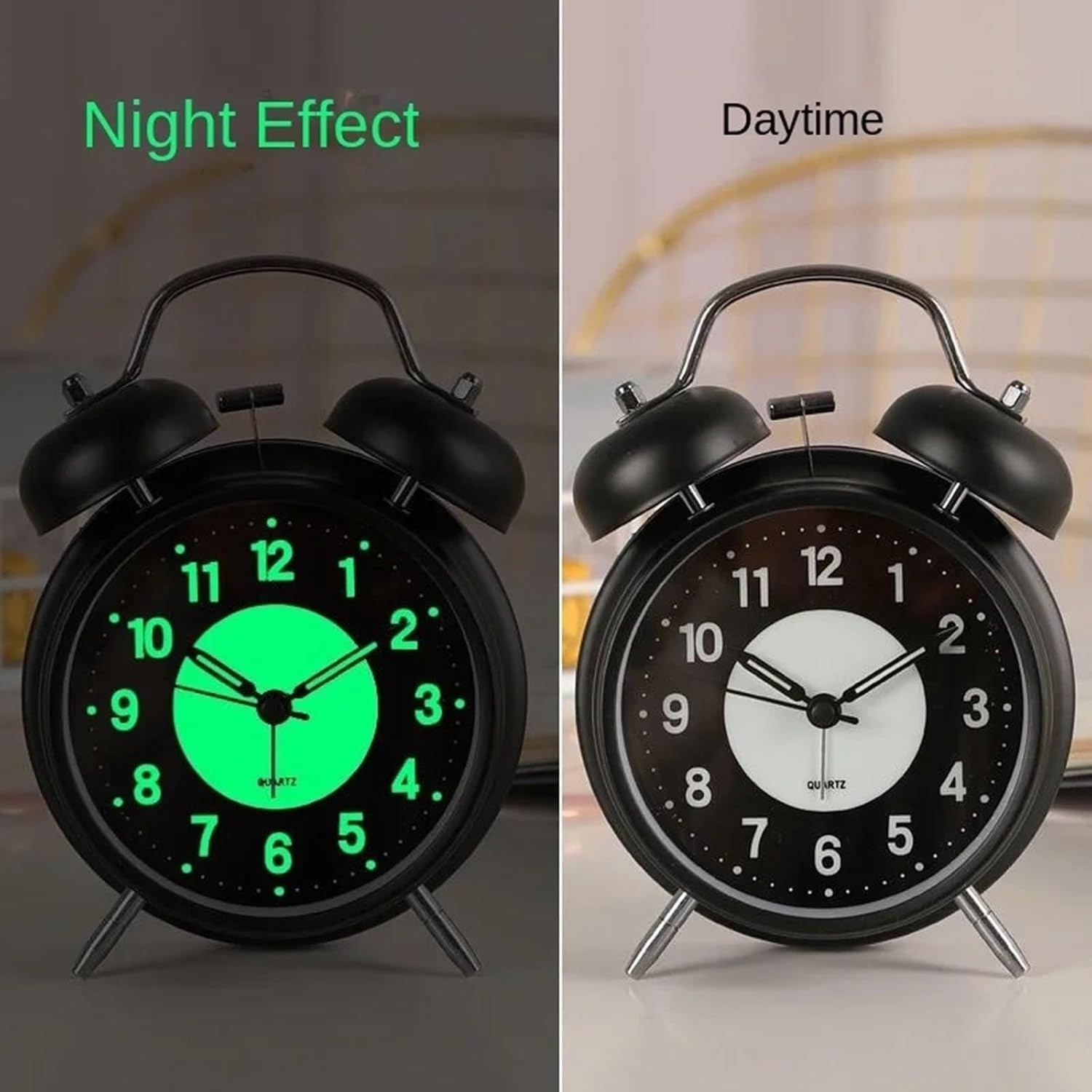 Wfxjyg2223 目覚まし時計 レトロ メタル ツインベル 目覚まし時計