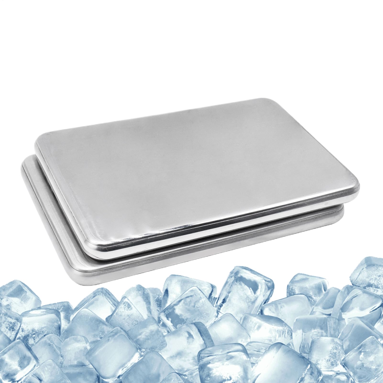 Lunch Kühlakkus 2 Stück tragbare kleine Edelstahl-Trays