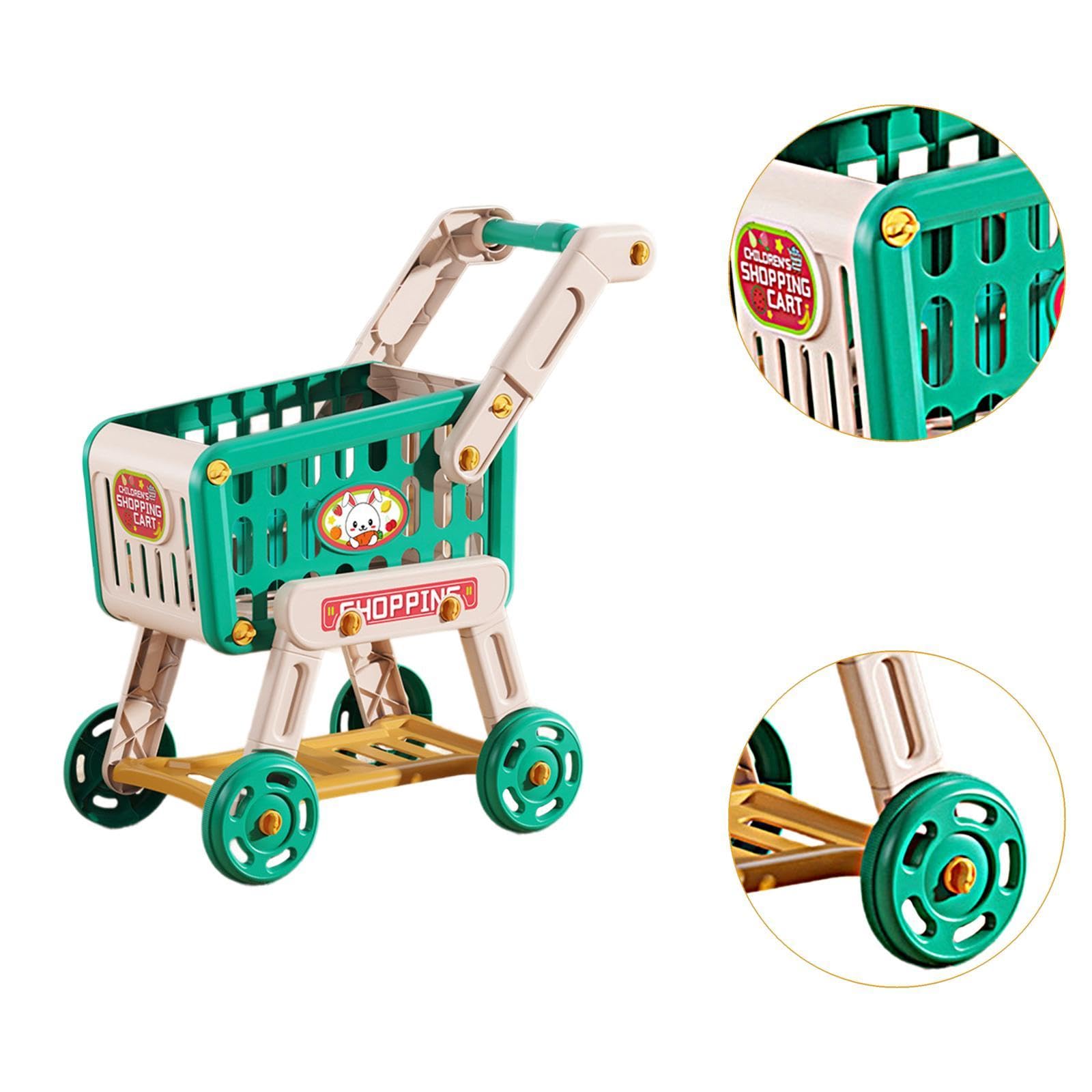 Carrito de Supermercado de Juguete para Niños para Juego Interactivo Y, Verde
