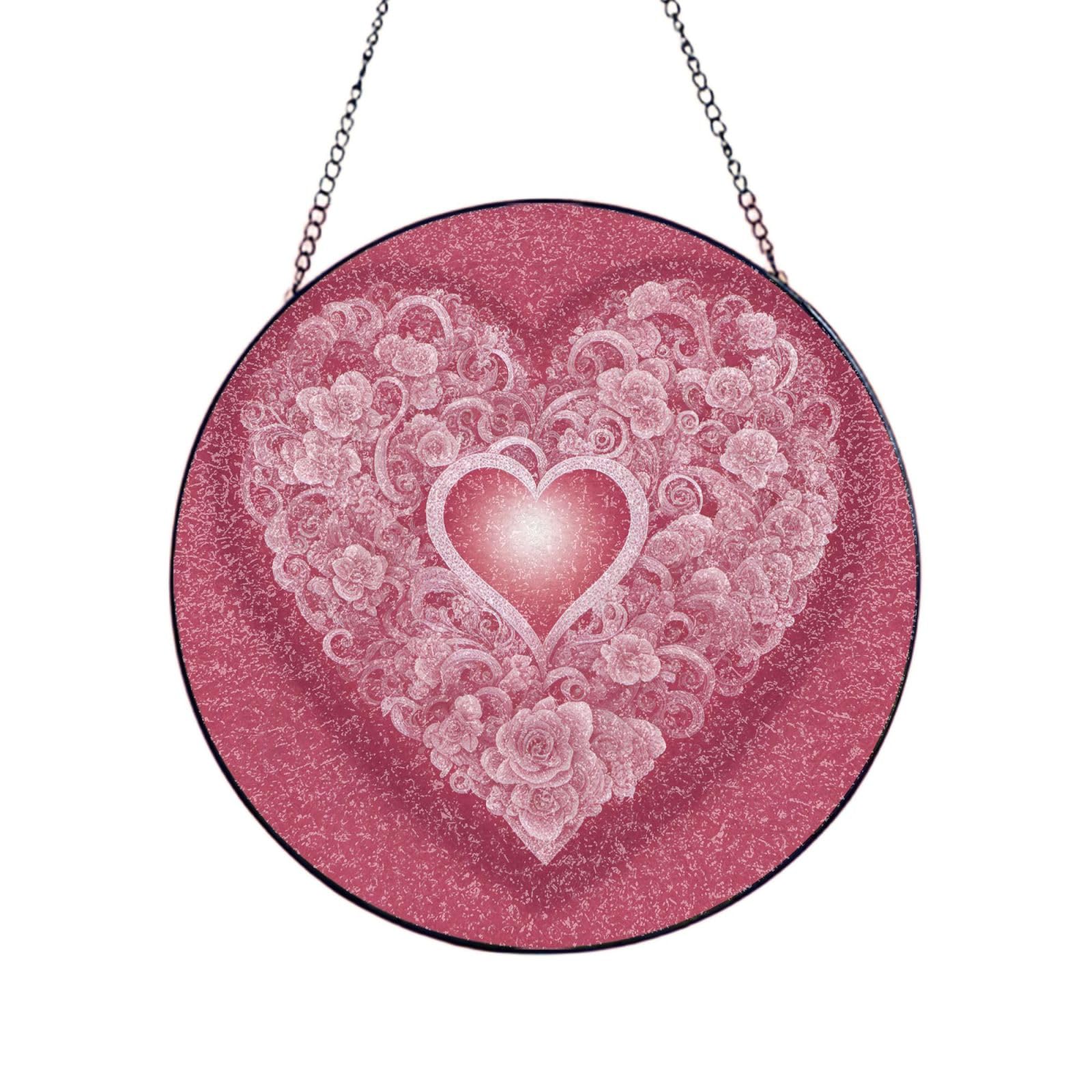 Atrapasueños de cristal con estampado de corazón que llena de magia tu hogar