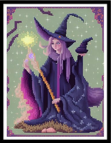 Miniatura 10 de Funxvoot Kits de punto de cruz estampados para principiantes, gama completa de kits de iniciación de bordado para adultos, kit de bricolaje de punto