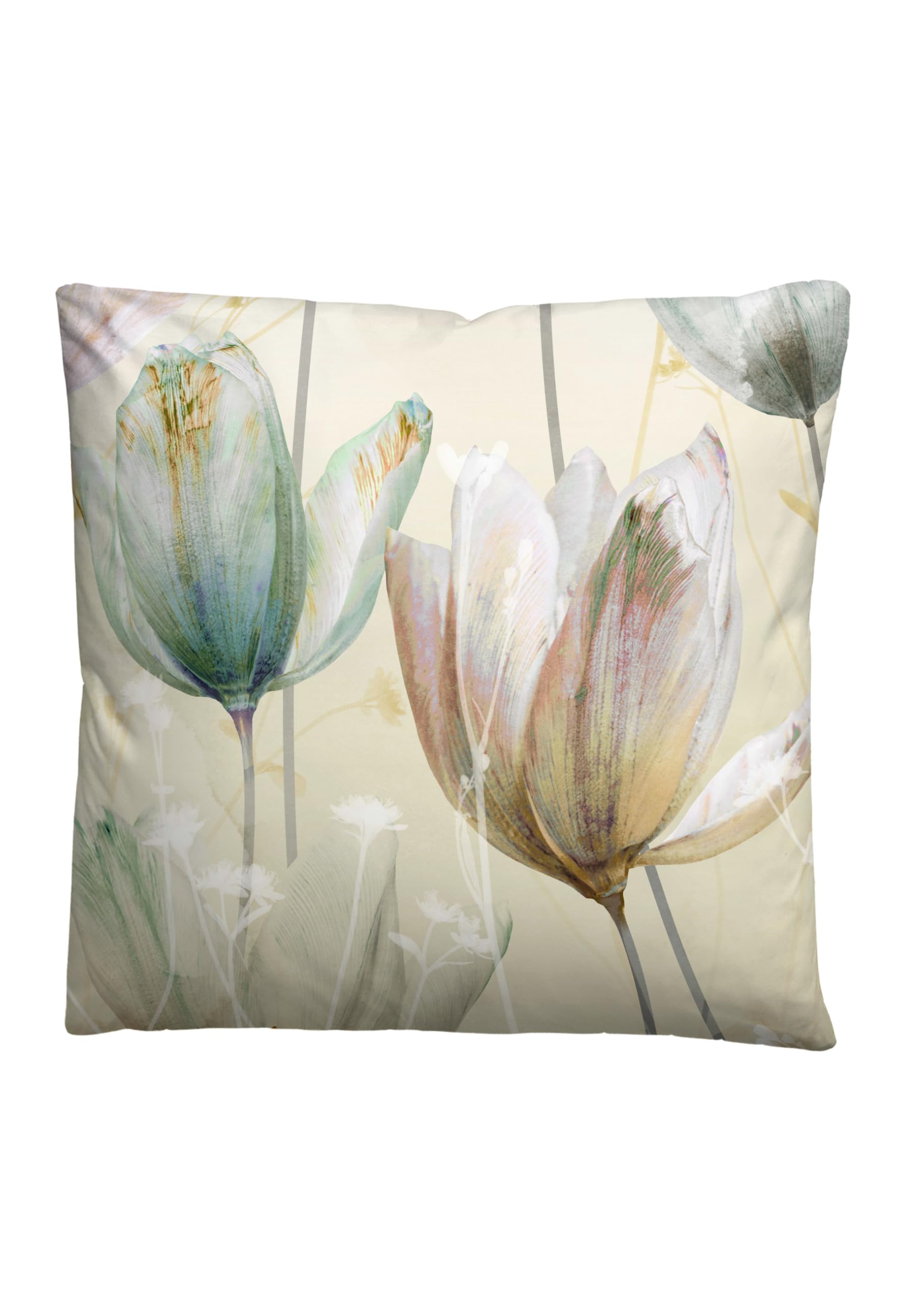 biberna Bettwäsche Baumwoll-Satin 0614508 TULPE 1x 155x220 cm + 1x 80x80 cm, Perlmutt