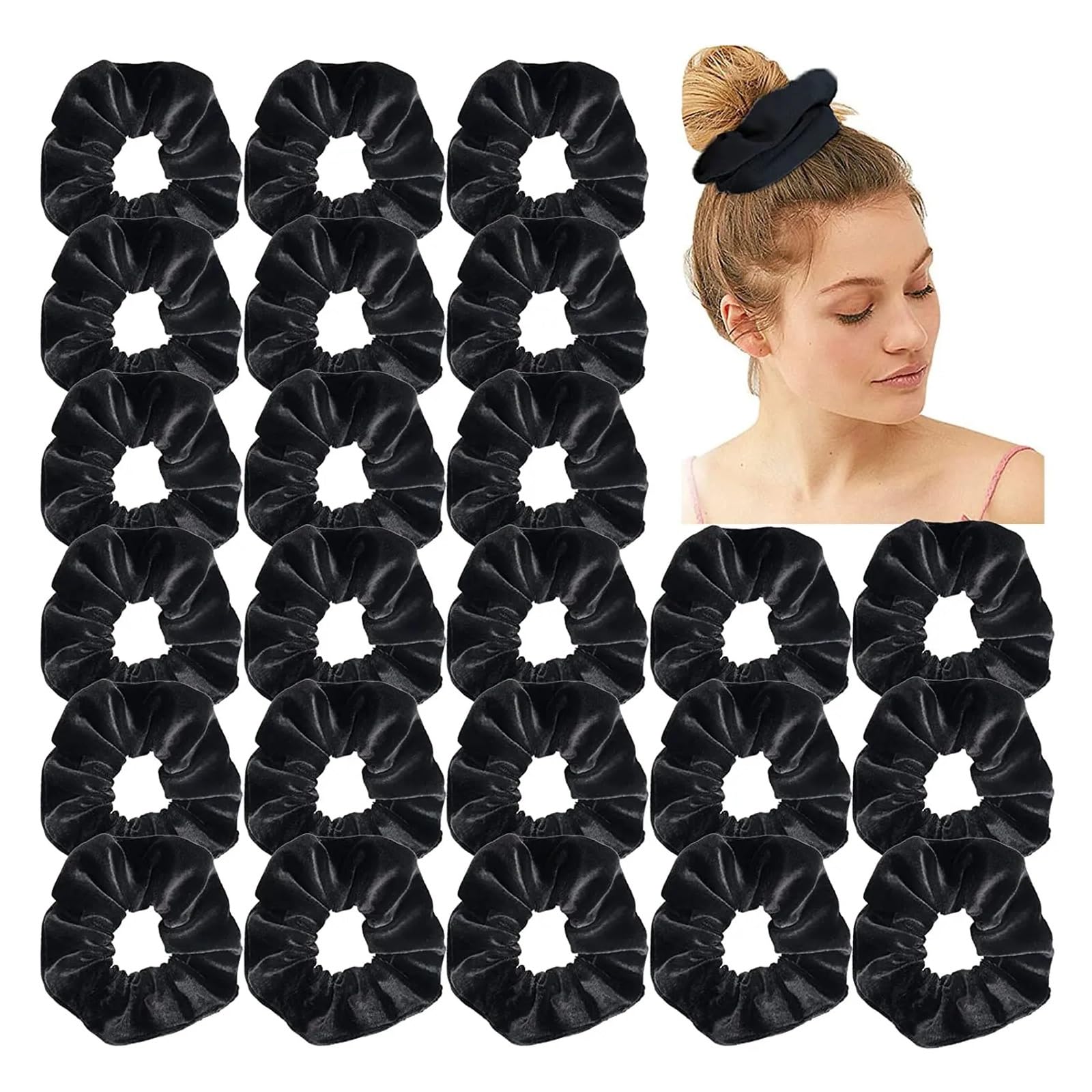 Coleteros Pelo Mujer Coleteros de terciopelo negro, banda for el pelo, coleteros, accesorios for cabello(24pcs)
