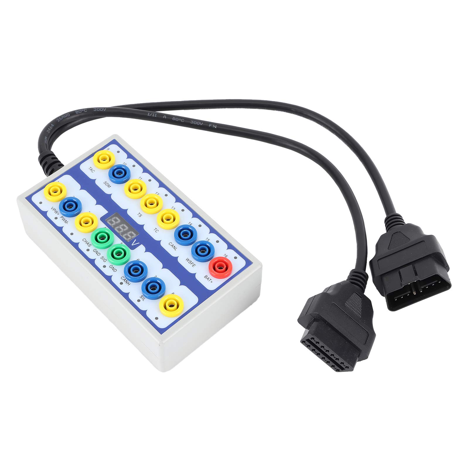 OBD 2 Breakout Box, 16 Pin OBDII Autowerkzeuge Diagnosestecker Breakout Box mit Verbindungskabel passend für Auto OBD 2 Line Signal Judgement