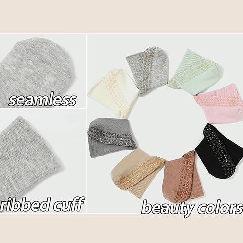 Miniatura 4 de Calcetines de agarre para mujer, calcetines de yoga para pilates, antideslizantes, barre danza, hospital, correr, lindo, de algodón, 34 pares