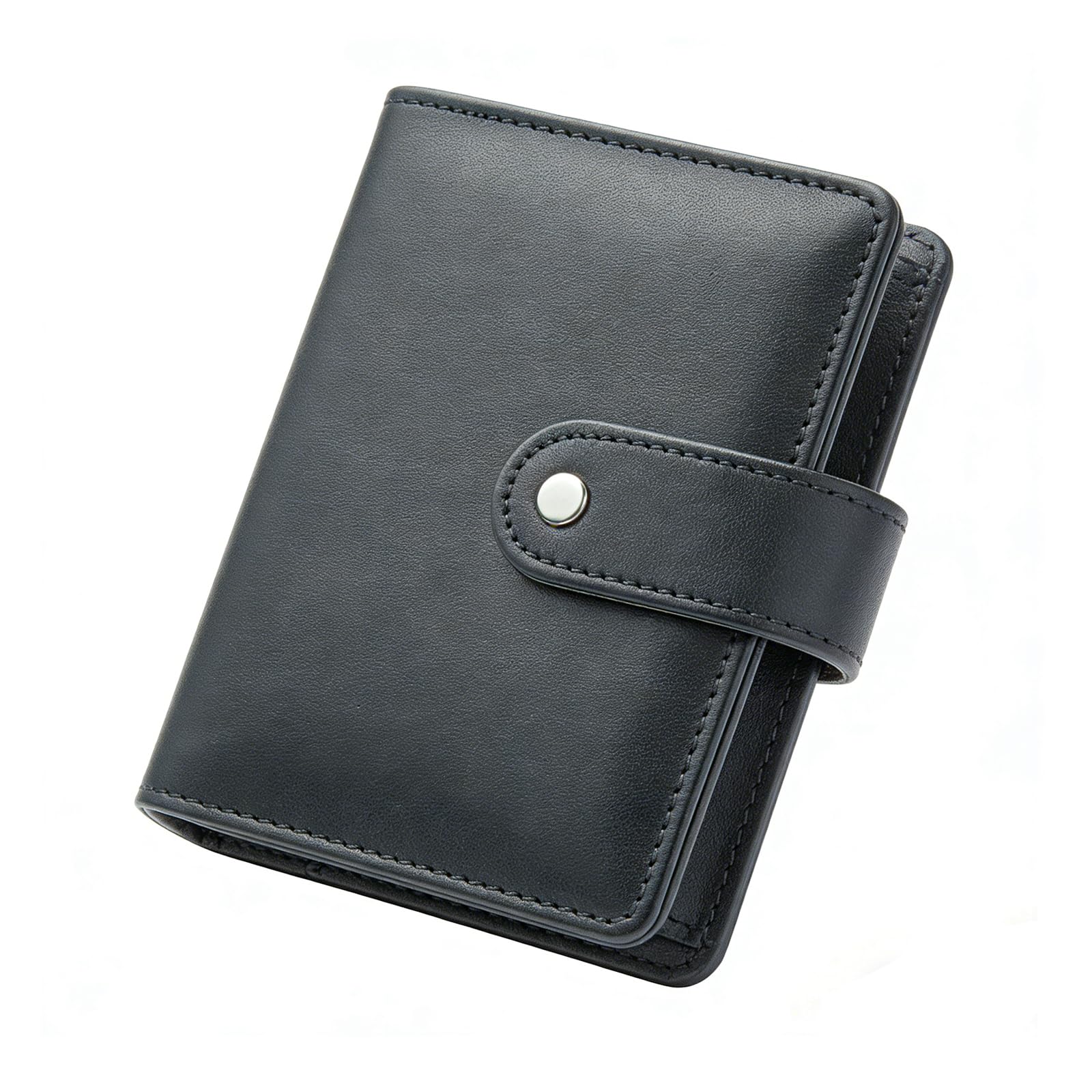 NatSumeBasics Black A7 Binder Wallet Budget Binder Planner Organizer 6 Rings Notebook Folders with Snap Button for Traveller Journal Filler Folder (A7, Black)