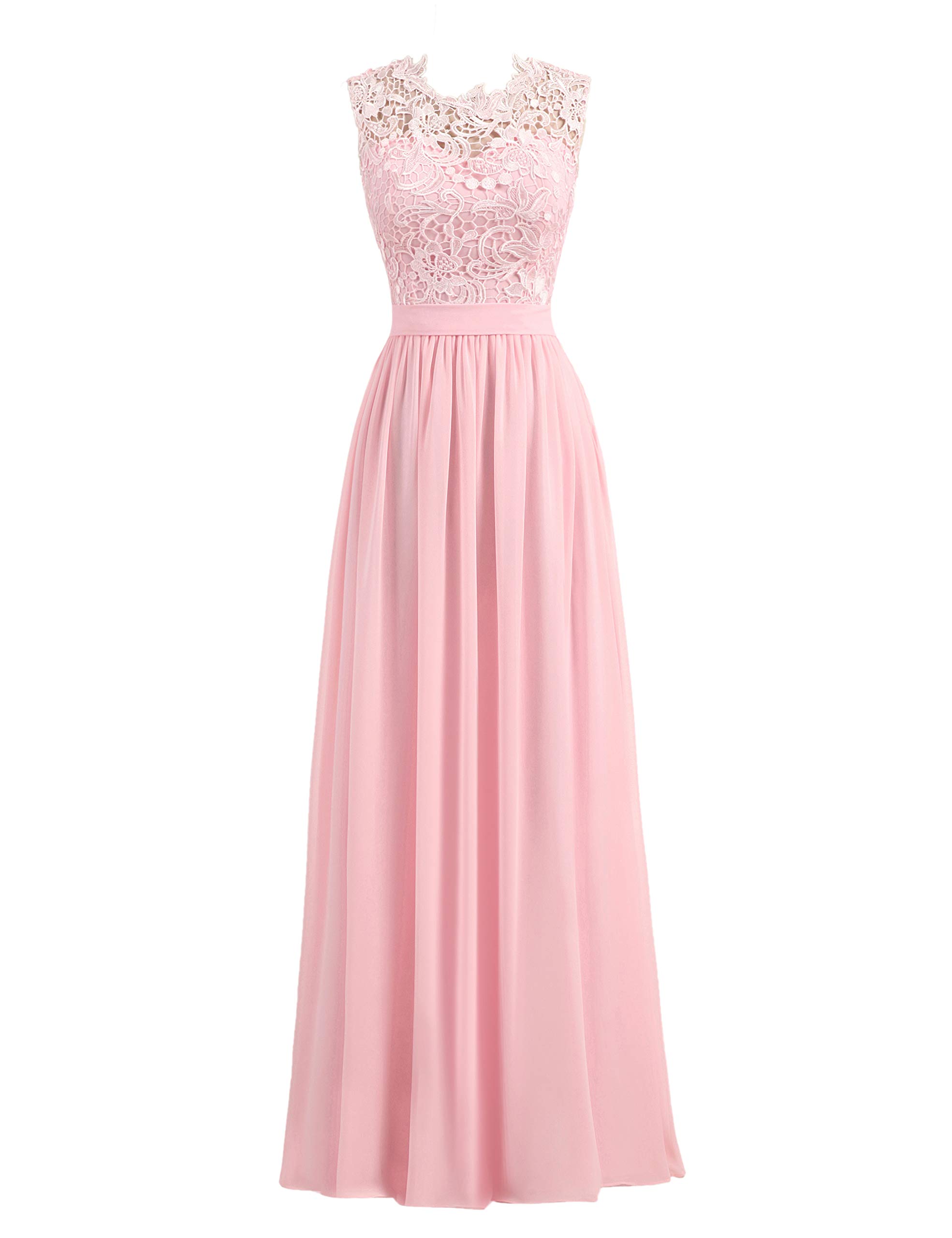 Amazon.com: Libaosha Women's A-line Lace Top Chiffon Bottom Wedding Party  Bridesmaid Dress Long (Blush Pink, Customize) : Clothing, Shoes \u0026 Jewelry