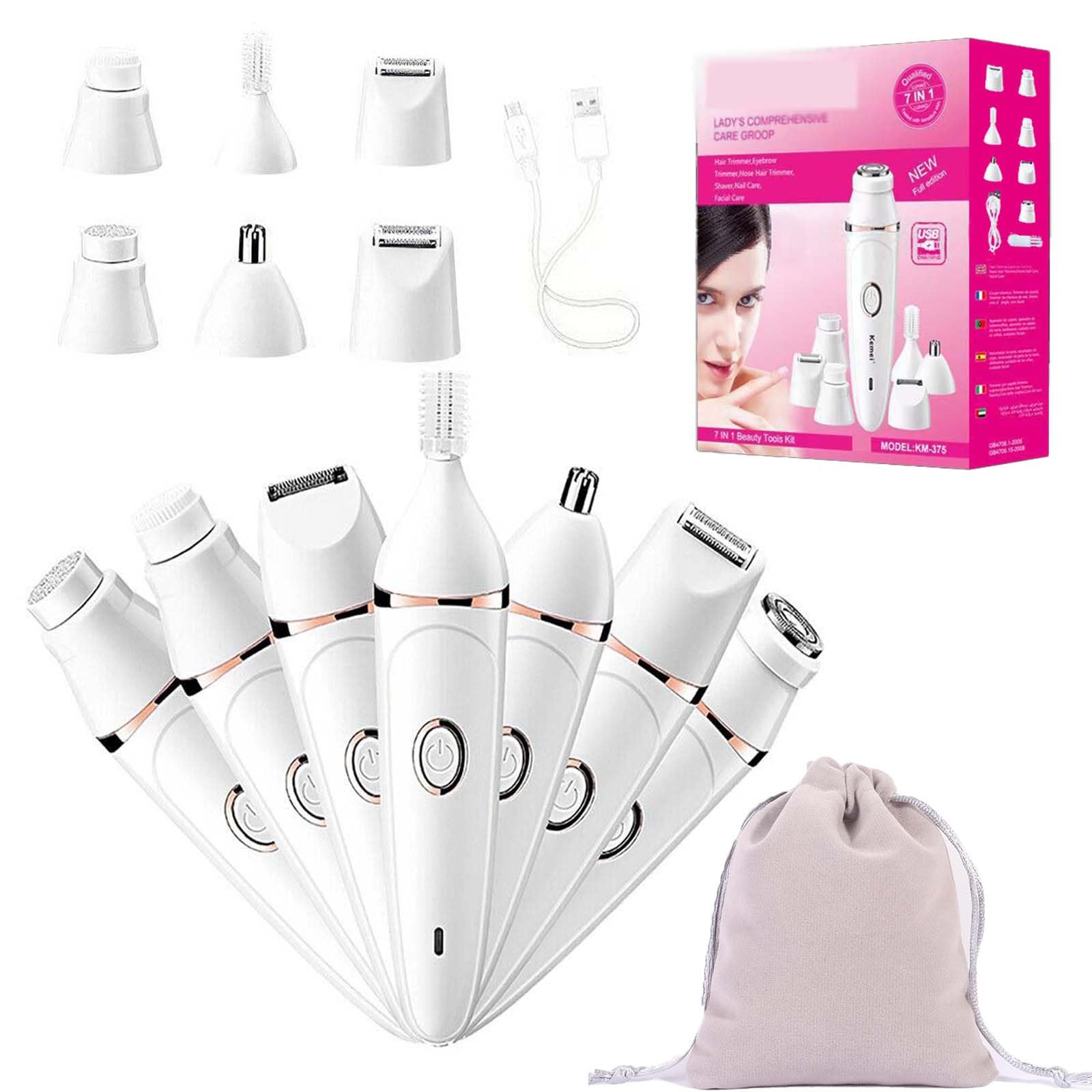 Pluxy Epil 3.0 Women Face Epilator, Pluxy Facial Hair Removal for Women, 7-in-1 Painless Body Shaver and Facial Epilator, Rechargeable Hair Removal Kit for Facial, Legs, Bikini, Armpits (1pcs)