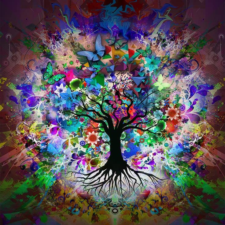 WUSARPLY Tree Diamond Painting Kits for Adults - 5D Diamond Art Kits Full Drill Diamond Dots Paint with Diamonds Gem Arts and Crafts for Beginner Home Wall Decor 13.8''x13.8''