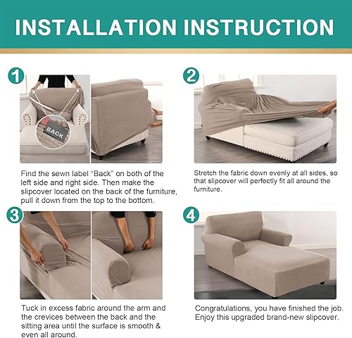 Miniatura 5 de ele ELEOPTION Funda para sillón con brazo elástico para sofá para perros y mascotas, muebles de dormitorio, funda para sofá diván, lavable, color