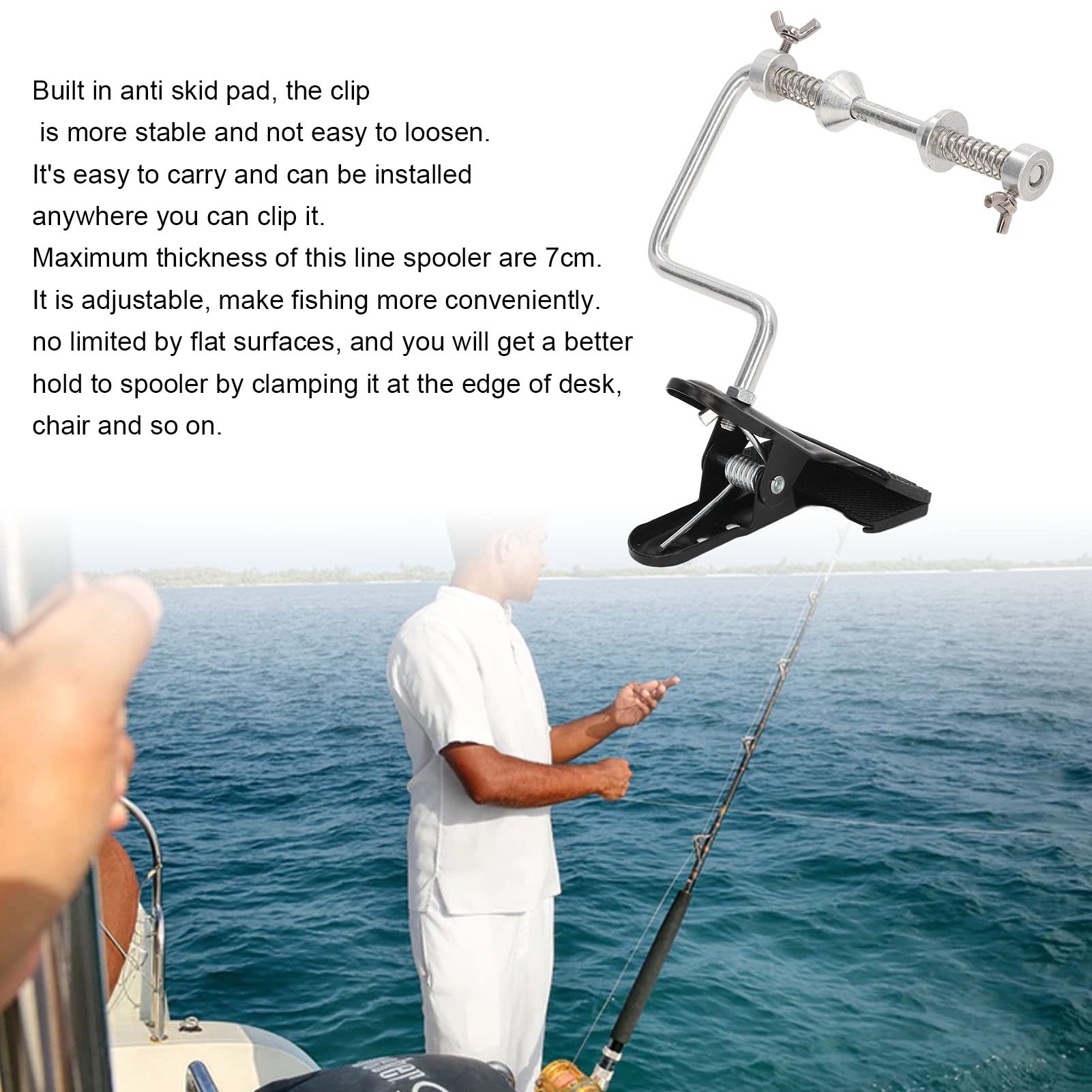 HERCHR Enrouleur De Ligne De Pêche, Bobine De Ligne De Pêche Réglable en Alliage D'aluminium, Système De Station D'enroulement De Ligne De Pêche avec HERCHR Enrouleur De Ligne De Pêche, Bobine De Ligne De Pêche Réglable en Alliage D'aluminium, Système De Station D'enroulement De Ligne De Pêche avec