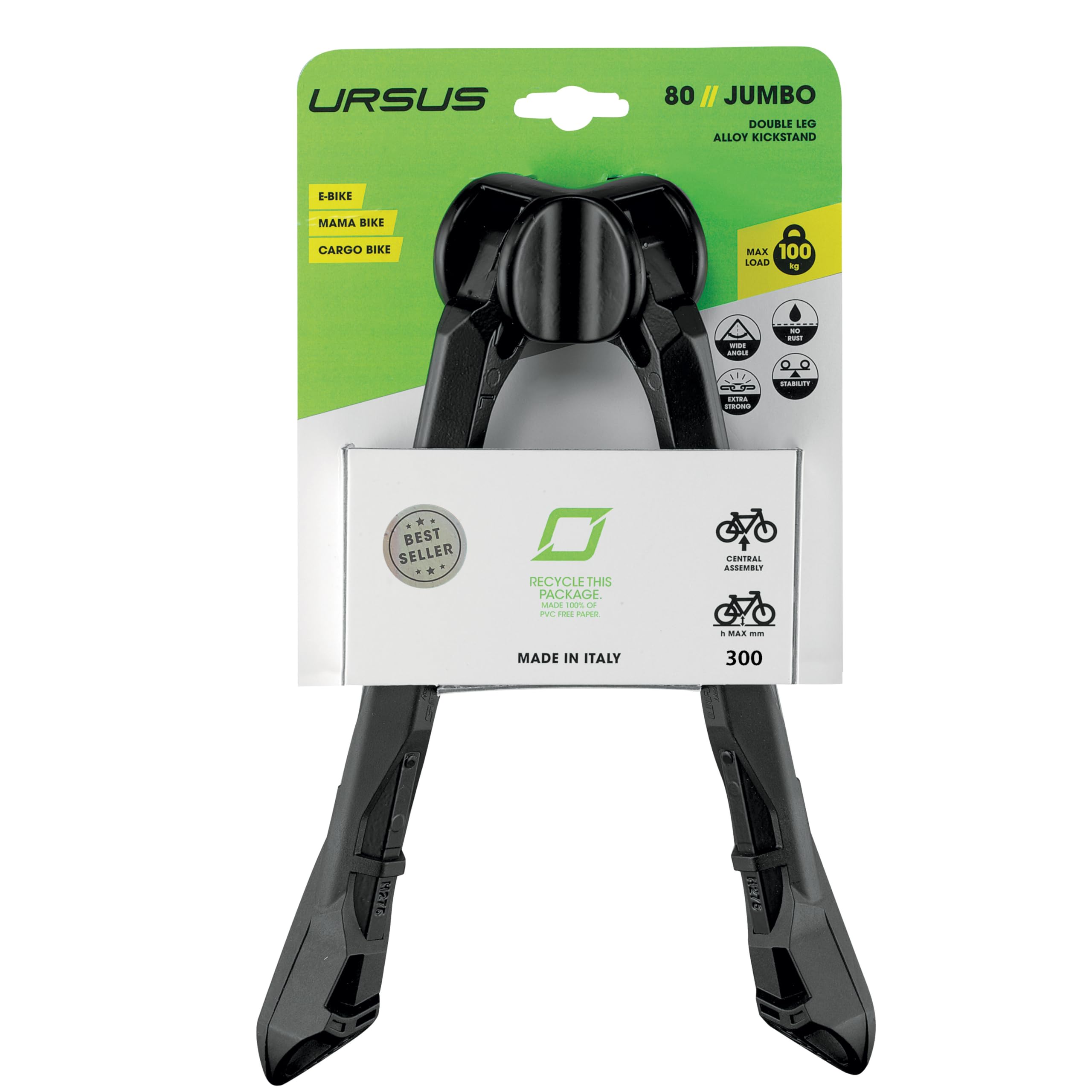 URSUS ブラック 両立スタンド 付属品あり URSUS Jumbo Evo｜ミズタニ自転車株式会社
