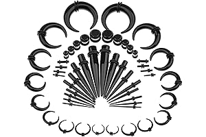 Ear Stretching Kit 54 Pieces 14Gauges-00Gauges for Stretched Septum Piercings