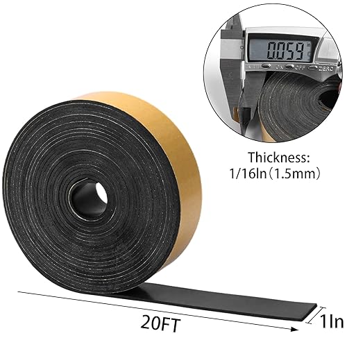 Miniatura 26 de DGSL Hoja de goma de neopreno autoadhesiva, 1 pulgada de ancho x 1/8 pulgadas de alto x 10 pies de largo, hojas de goma sólida, rollos y tiras