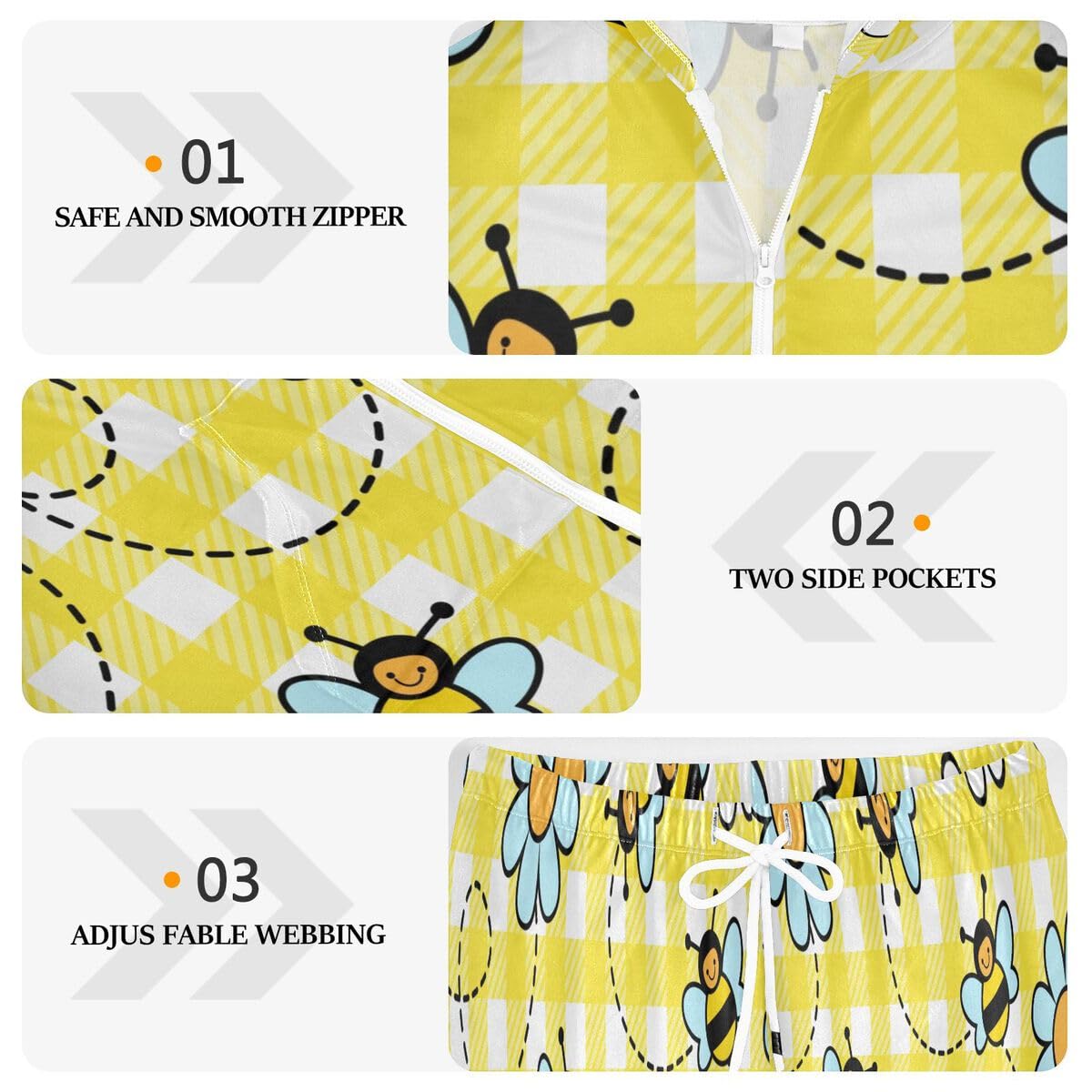 Conjunto deportivo de 2 piezas para mujer, conjunto deportivo de manga larga con estampado de margaritas y insectos
