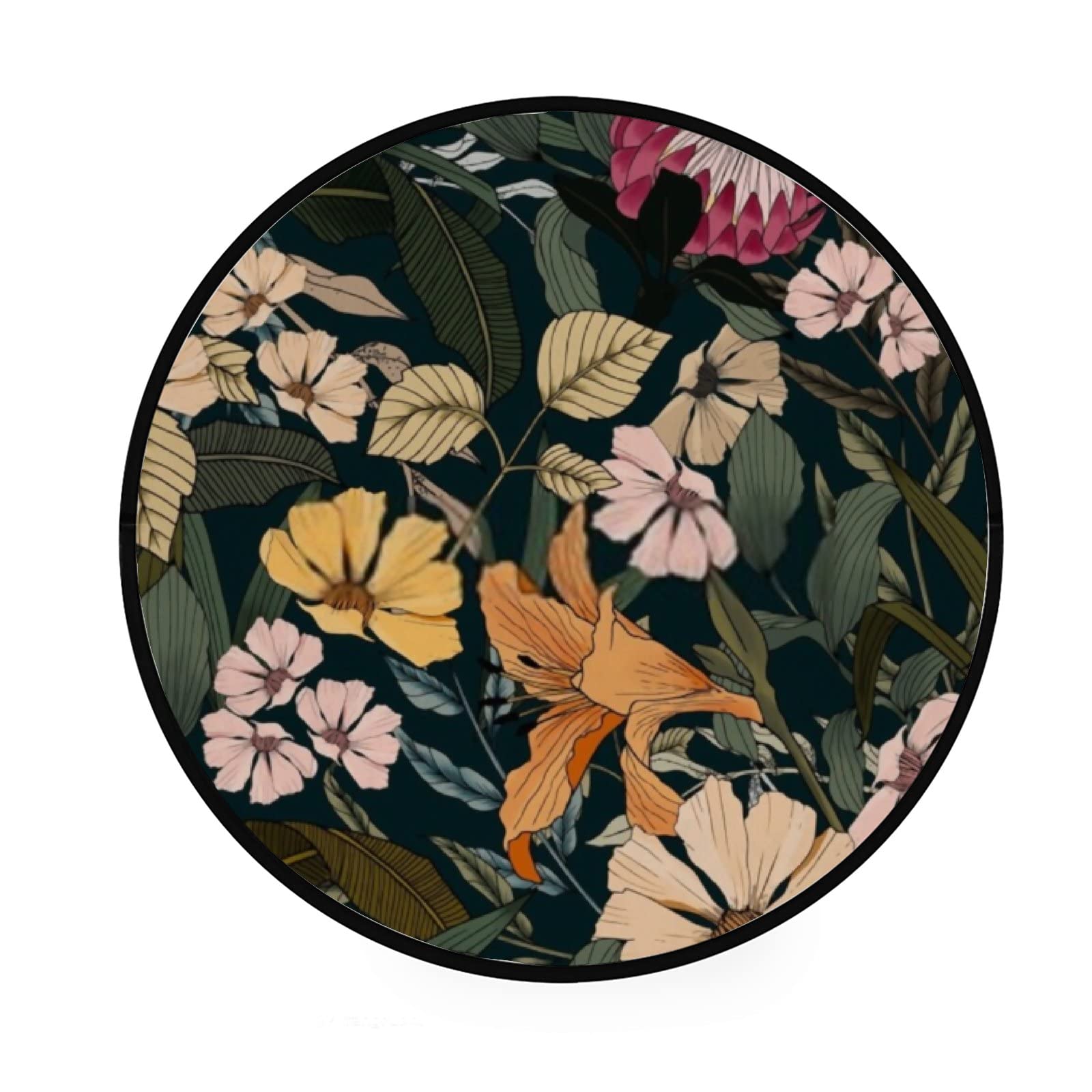 Tapis Rond 60 Cm Plantes Coquelicots Champs De Fleurs Coucher