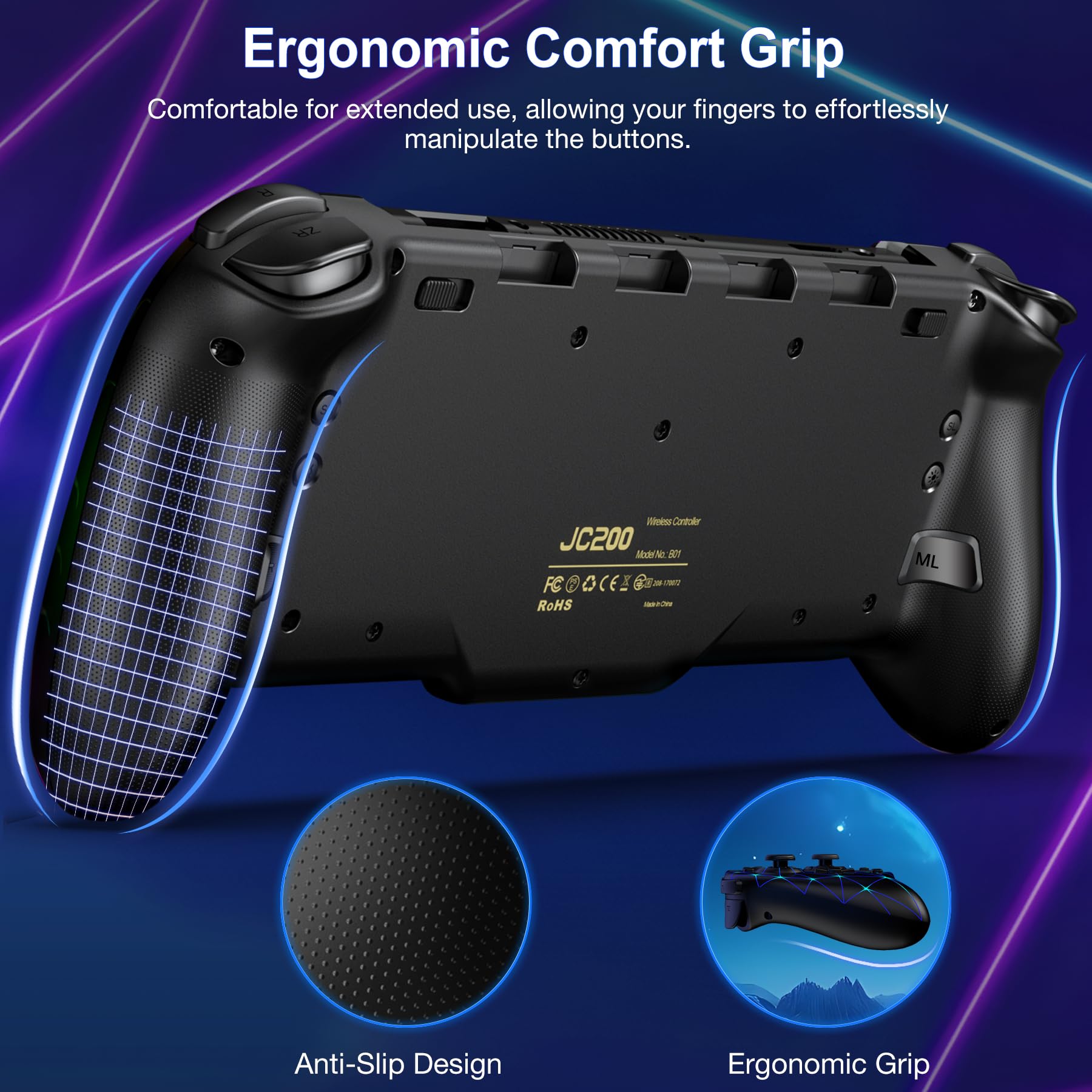 GAMSINGY Handheld Switch Controller, Switch Controller Griffe mit 4xSpiele Karten Slots, Switch Spiele Zubehör für Switch/OLED Konsolen