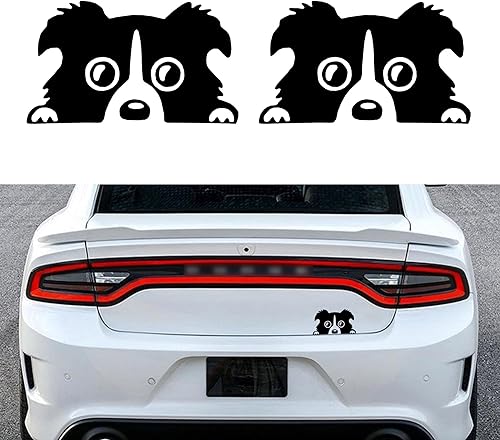 TOMALL 2 calcomanías de vinilo de perro de 5.5 pulgadas para automóvil, impermeables, divertidas, lindas calcomanías autoadhesivas para cachorros,