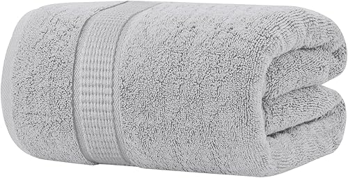 Miniatura 1 de Oakias Toalla de baño gris claro de alta calidad, 1 paquete, 35 x 70 pulgadas, 21.16 ozm, 100% algodón hilado en anillo, toalla jumbo de calidad de