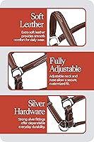 Vista 7 de HORZE Warren Caballo Caballo de Cuero Genuino Ajustable Suave Herrajes de Acero Inoxidable - Marrón Claro - Cob