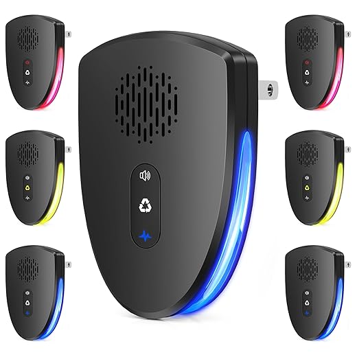 (2025 Upgraded) Ultrasonic Insect & Pest Indoor Repeller, Plug-in Control Device Repellent for Rodent, Mice, Rats, Roaches, Ants, Spiders, Mosquitoes, Bugs, Home, 3 Mode Switching (6 Pack)