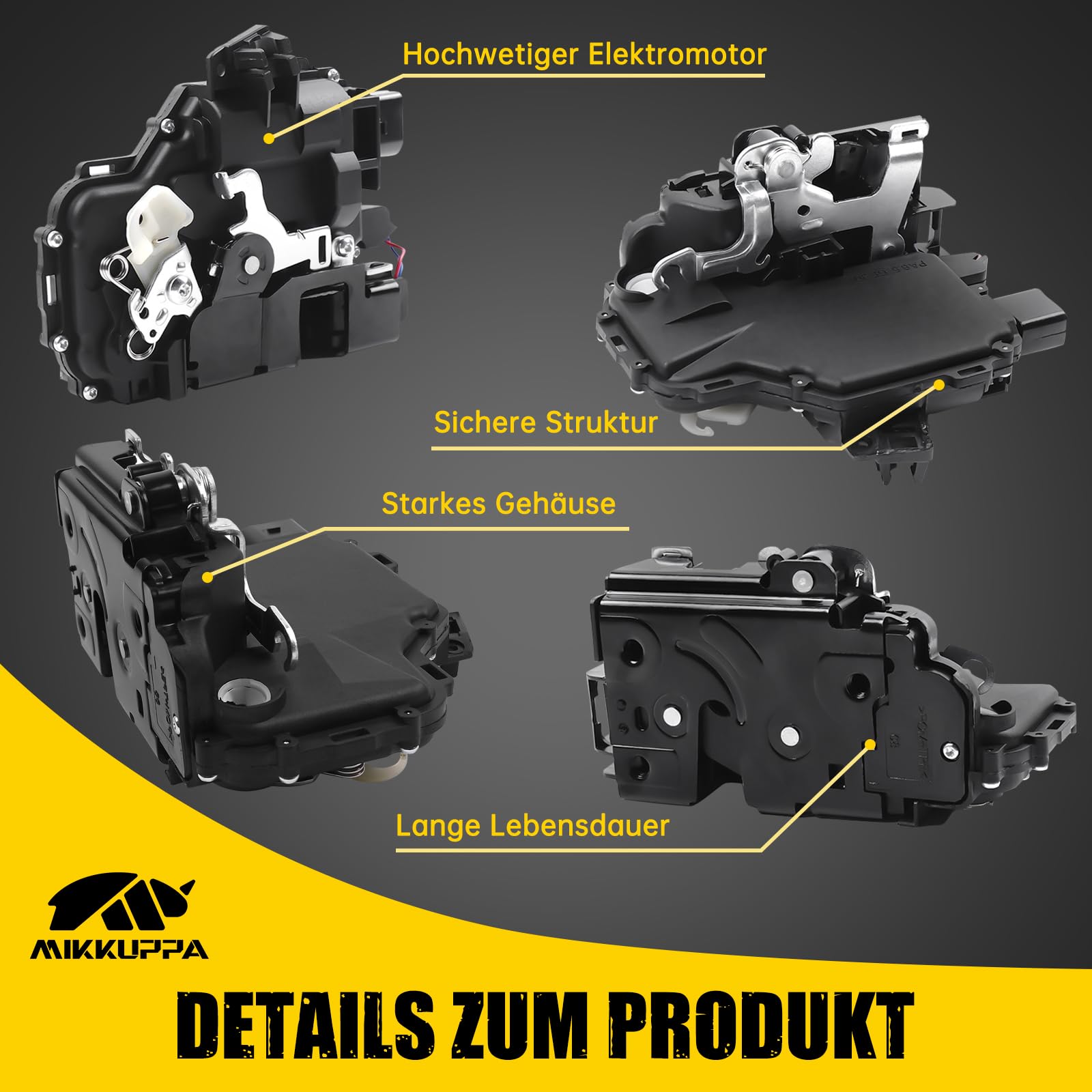 MIKKUPPA Cerradura de puerta delantera izquierda apta para Golf 4 Passat 3B Bora New Beetle, cerradura servomotor con cierre centralizado