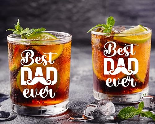 Miniatura 5 de Best Husband Ever Vaso de whisky antiguo de 11 onzas con 2 cubitos de hielo grabados para marido, aniversario de él, cumpleaños, día de San