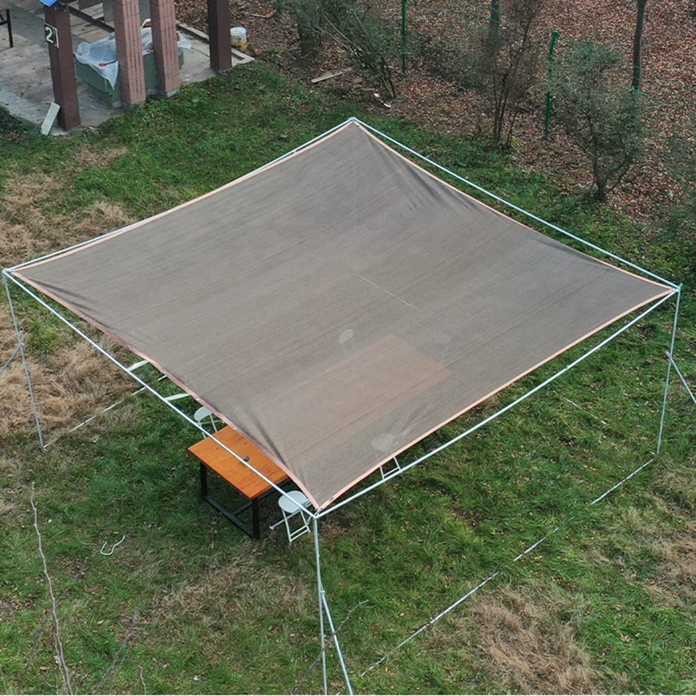 Red de Sombra Resistente a los Rayos UV con aro metálico para sombreado de Patios al Aire Libre, Transpirable y para invernaderos de Cristal y Sombras, Color marrón, 5 x 8 m