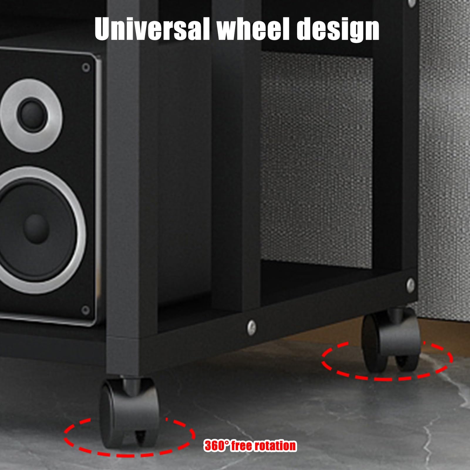 Meuble multimédia, Rack Audio à 2/3/4 Niveaux, Support multimédia et Meuble pour Composants, adapté au Salon et au Studio d'enregistrement (19,7 x 15,7 x 23 Pouces).