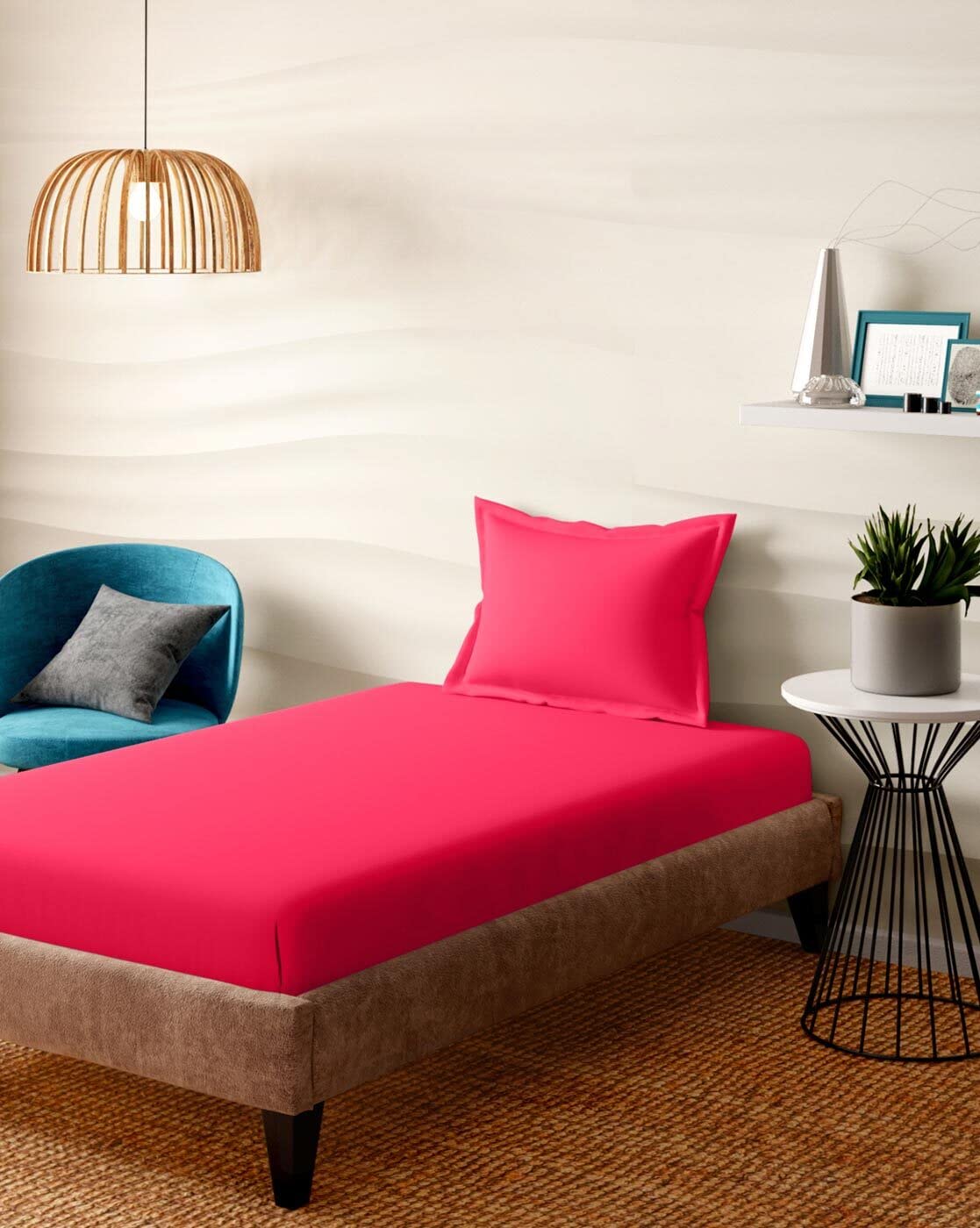 Portico New York Shades 100Cotton 144TC Single Size Bedsheet with