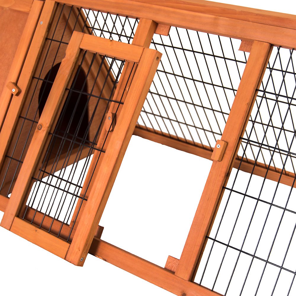 Home Discount - Conigliera in Legno, di Forma Triangolare, gabbietta per Animali Domestici, Come Conigli e porcellini d'India, recinto da Esterno, Dimensione L