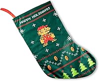 Vista 2 de Nintendo Super Mario Bros. Calcetines navideños bordados retro