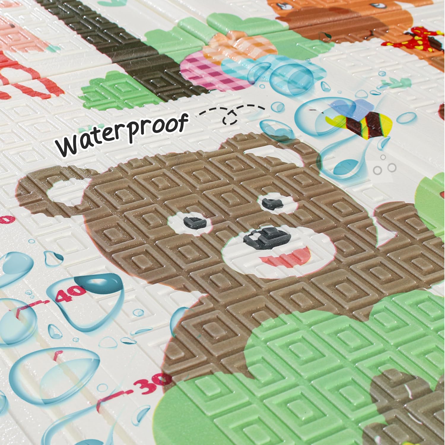 Intelliskills Premium Extra Large Reversible Play Mat for Babies,Learning&Crawling Foldable Baby Mat for Floor,Non-Toxic&Anti-Skid Play Mat,Waterproof,6.5x4.5 ft,0.6cm Thick(Jungle Animals&Ocean Life) 3