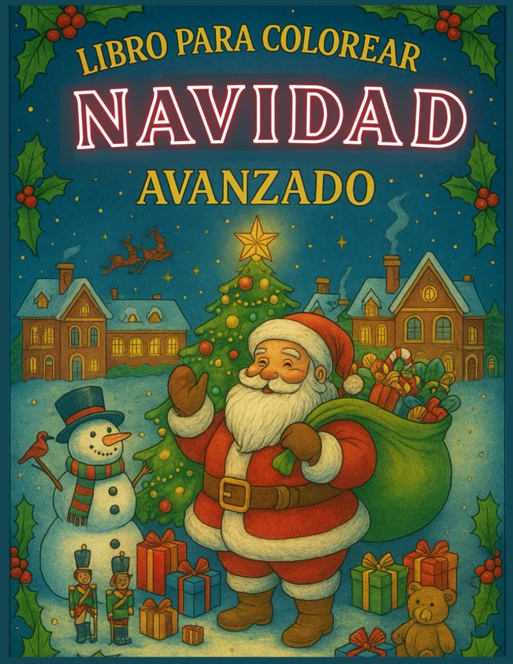 Libro para colorear navidad avanzado: Dibujos detallados para disfrutar y relajarse