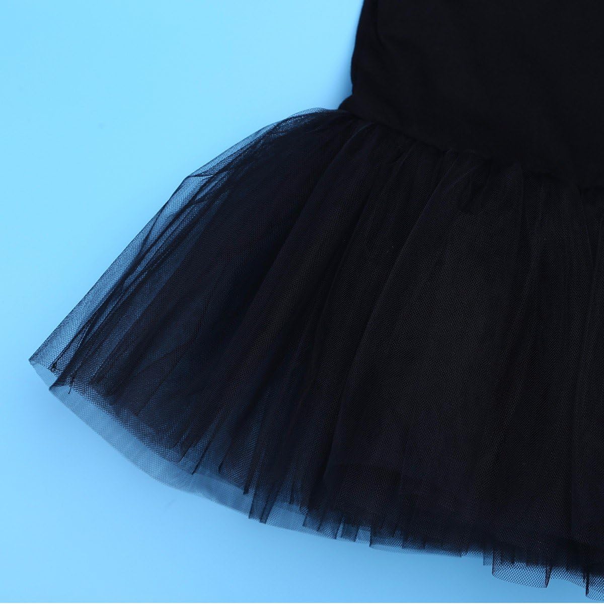 iEFiEL Kids Girl's Short Sleeved Gymnastics Ballet Dance Leotard Dress Cross Back Tutu Skirt