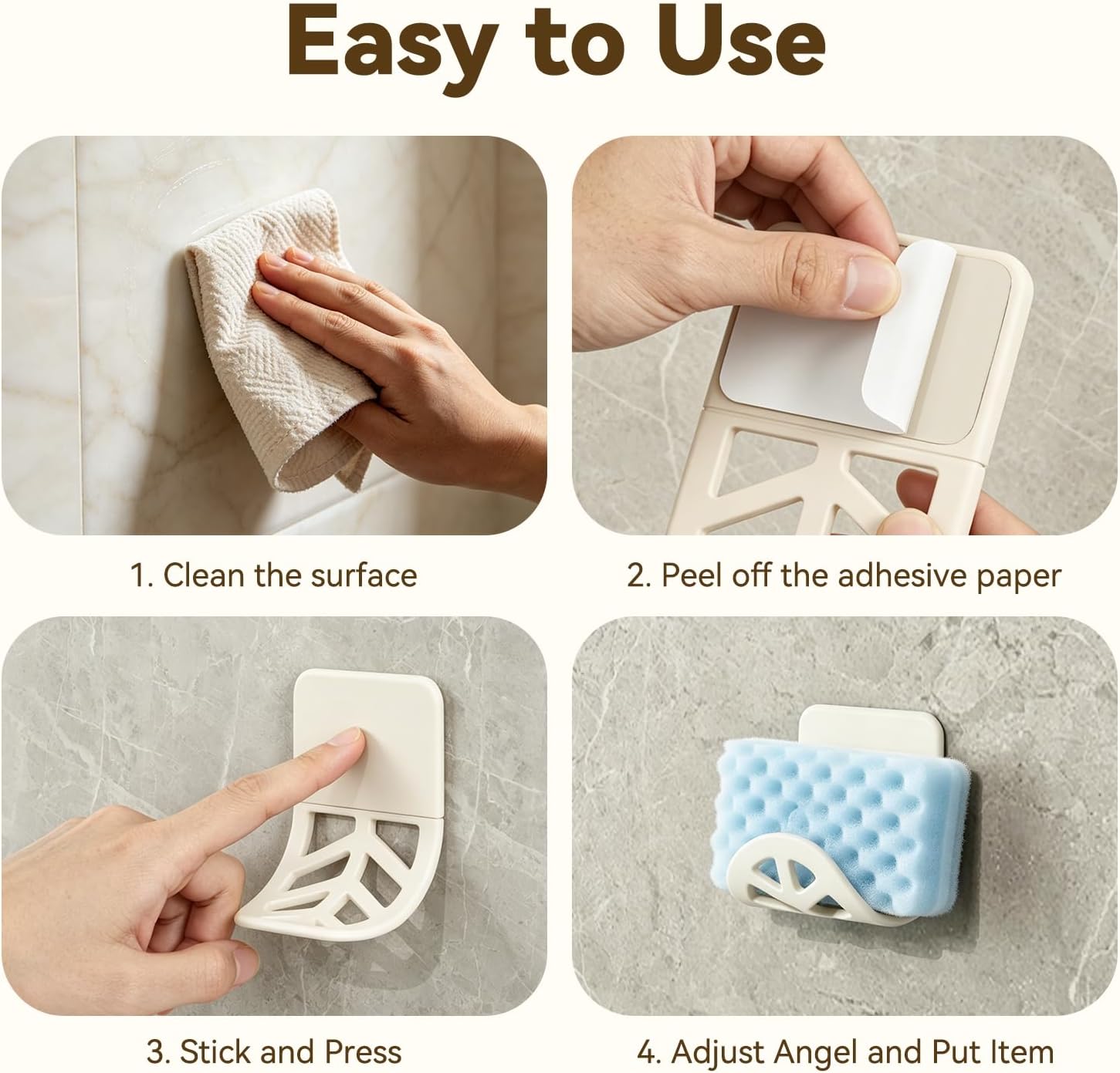 Silicone Flexible Sponge Holder Sink Caddy Holder for Kitchen 2 PCS White