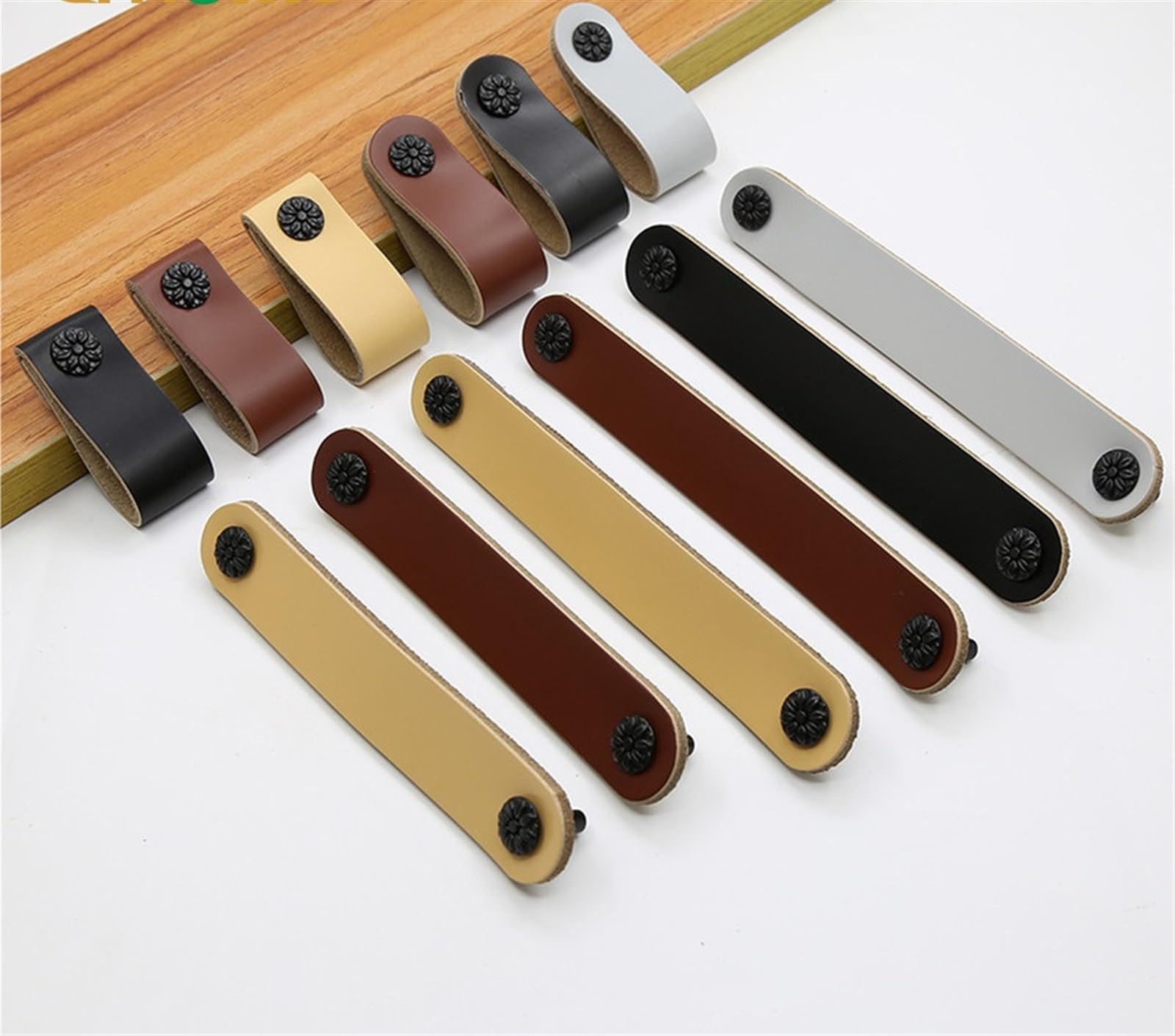 Poignée meuble cuir 96/128mm bouton de rechange pour armoire cuisine