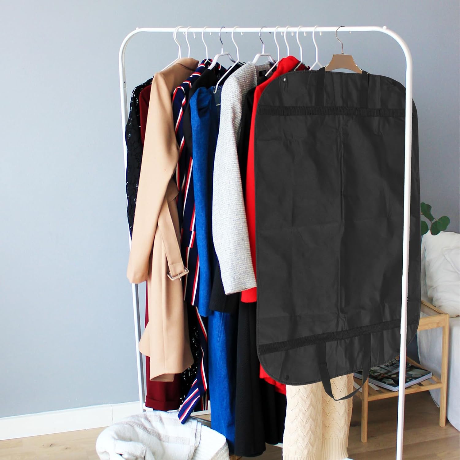 Hanging Garment Bag Black Garment Bags Suit Bag Travel Coat Clothes Cover Case Storage Accessories Supplies for Suit Jacket Shirt Coat Dresses Garmet